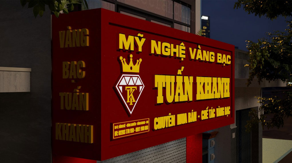 Bảng hiệu tiệm vàng đẹp với thiết kế sáng tạo và màu sắc phong phú, thu hút sự chú ý bang hieu tiem vang 1020x570 1
