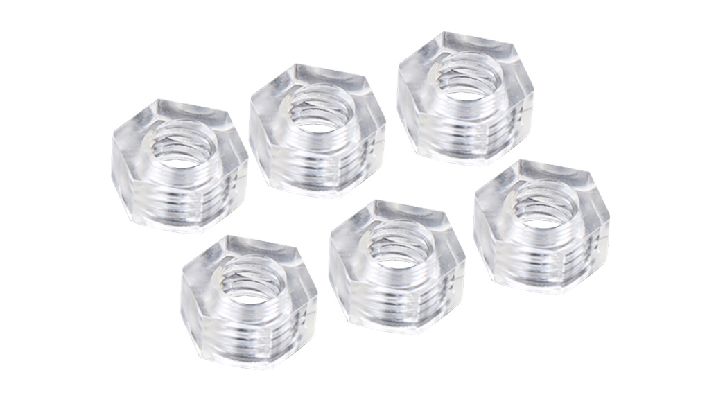 Cận cảnh tán vặn nhựa trong suốt 3mm, phù hợp với các kết cấu nhẹ và an toàn Oc vit nhua trong suot 9