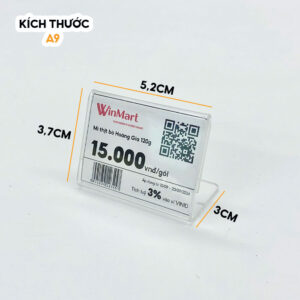 Chi tiết kích thước A9 Bảng Menu Mica Để Bàn Chữ L Mini