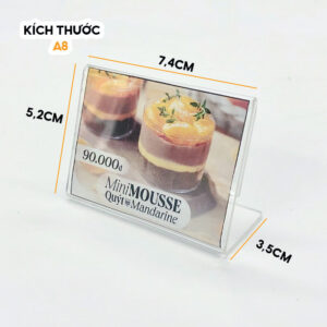 Kệ Mica Để Bàn Chữ L Mini, nhỏ gọn, thích hợp cho hiển thị thông tin sản phẩm