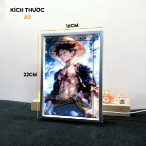Chi tiết kích thước Khung Tranh Gương Đèn LED Viền Nhôm A5