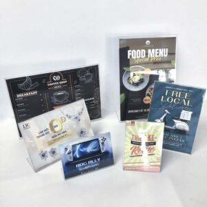 Các loại kích thước và phân loại của Bảng Menu Mica Để Bàn Chữ L