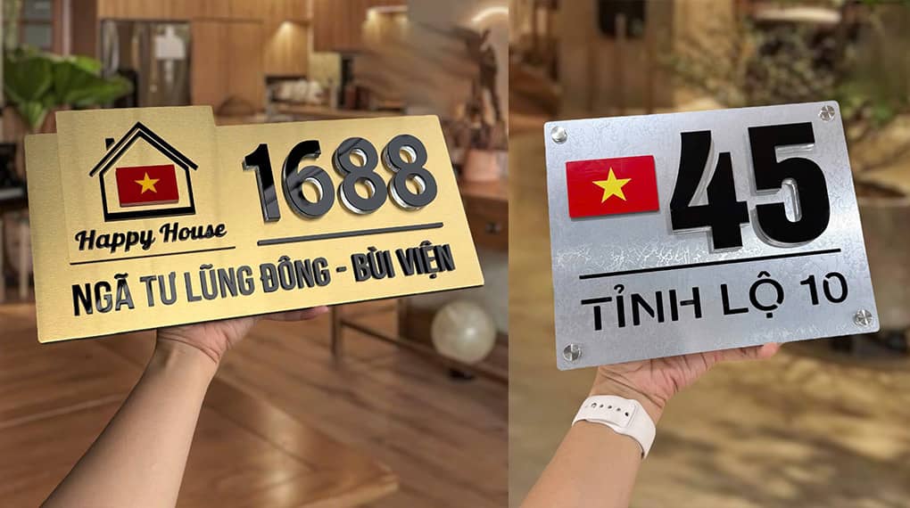 Biển số nhà alu bạc và vàng được lựa chọn nhiều bởi chất liệu sang trọng và bên bỉ Biển số nhà alu bạc và vàng được lựa chọn nhiều bởi chất liệu sang trọng và bên bỉ
