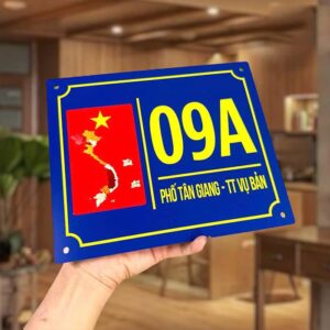 Biển số nhà mica in lá cờ việt nam
