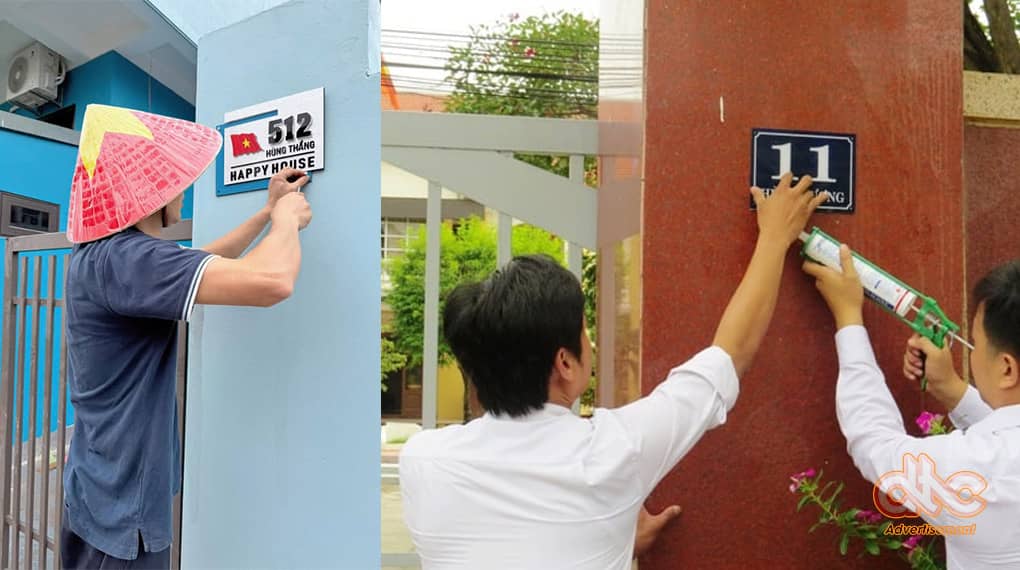 Bảng Số Nhà Alu - Giải Pháp Bền Đẹp Cho Mọi Ngôi Nhà Hiện Đại 2 Biển số nhà thường lắp đặt bằng vít hoặc dán keo