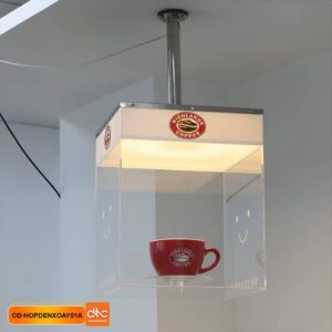 Hộp đèn xoay trưng bày coffe treo tường