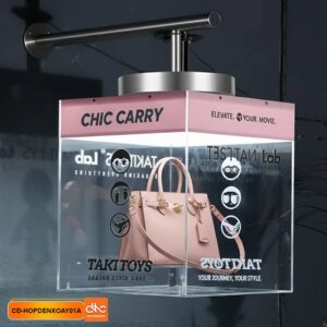 Hộp đèn xoay trưng bày túi xách độc đáo