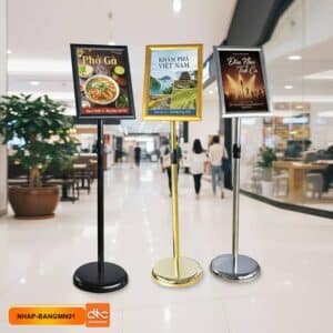 Bảng menu, bảng thông báo, bảng chỉ dẫn chân đứng bằng inox cao cấp