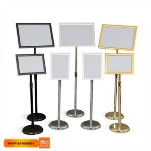 Bảng menu thông báo và bảng chỉ dẫn inox kích thước A3, A4 màu đen, vàng, trắng