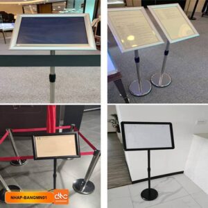 Bảng menu thông báo và bảng chỉ dẫn inox cao cấp kích thước A3, A4