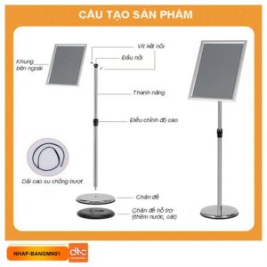 Chi tiết cấu tạo bảng inox làm menu, bảng thông báo, bảng chỉ dẫn