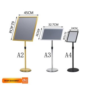 Kích thước bảng menu, bảng chỉ dẫn bằng inox cao cấp thông dụng
