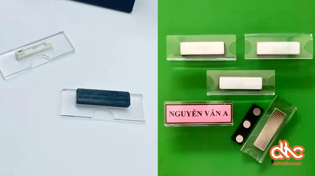 Mẫu bảng tên cài áo mica giá rẻ - Thay nội dung tiện lợi Mẫu bảng tên cài áo mica giá rẻ - Thay nội dung tiện lợi
