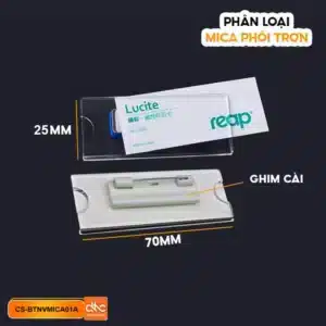 Bảng tên nhân viên mica cài áo thay nội dung ghim cài