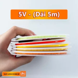 Đèn led dây COB 5v bản 3mm không viền dài 5m