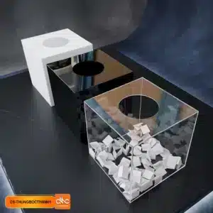 Thùng bốc thăm trúng thưởng bằng mica khoét tròn giá rẻ 2