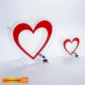 Thùng quyên góp từ thiện, thùng cưới bằng mica hình trái tim