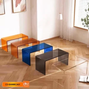 Bàn mica uốn cạnh chữ U trong suốt tinh tế 2