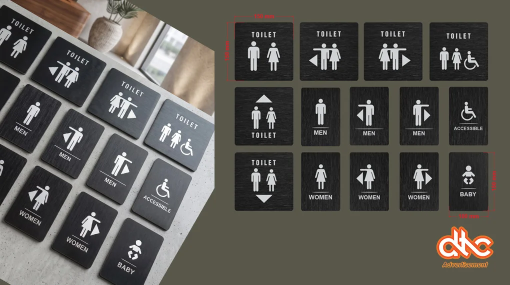 Chi tiết mẫu biển WC nam nữa alu nhôm màu đen tại DTC Ads Chi tiết mẫu biển WC nam nữa alu nhôm màu đen tại DTC Ads