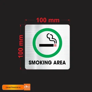 Bảng khu vực hút thuốc chất liệu alu nhôm xước in uv