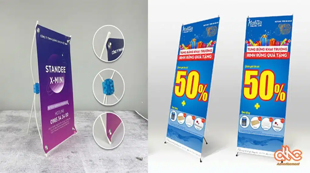 Ứng dụng in bạt hiflex cho các sản phẩm standee Ứng dụng in bạt hiflex cho các sản phẩm standee