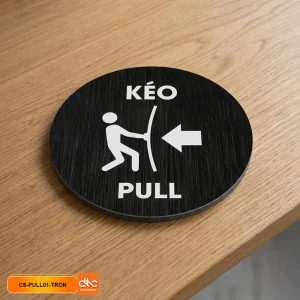 Bảng hướng dẫn kéo đẩy cửa, Biển hướng dẫn kéo đẩy cửa Push/Pull Alu đen xước