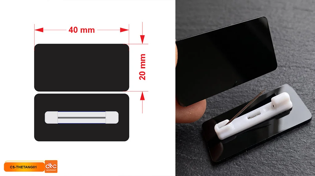 Thẻ đeo tang bằng mica màu đen bóng có ghim cài áo trang trọng, lịch sử Thẻ đeo tang bằng mica màu đen bóng có ghim cài áo trang trọng, lịch sử