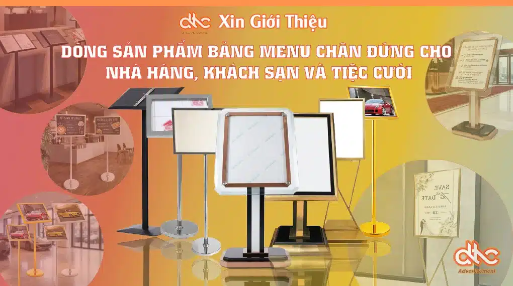 6 Mẫu Bảng Menu, Biển Chỉ Dẫn Chân Đứng Đẳng Cấp Nhà Hàng, Khách Sạn - Cung Cấp Trực Tiếp Tại TP.HCM 3 Ảnh giới thiệu dòng sản phẩm Bảng Menu Biển Chỉ Dẫn Chân Đứng Inox, Nhôm