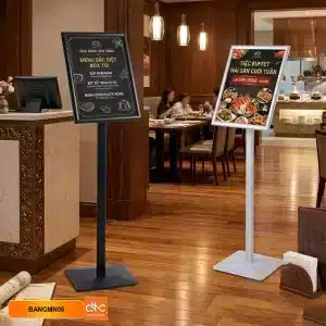 Bảng Menu Quán Cafe, Nhà Hàng Chân Đứng Hợp Kim Nhôm A3 Sang Trọng