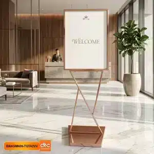 Bảng Hiệu Welcome, Bảng Chào Inox Chân Đứng Chữ Y