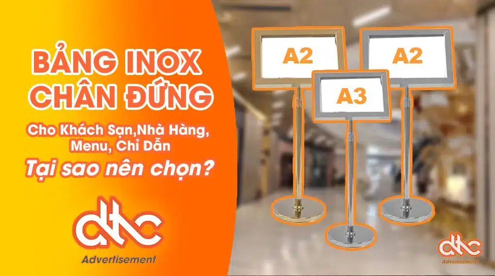 Tại sao lại chọn bảng menu đứng khách sạn bằng inox 1 mặt nghiêng nâng hạ chiều cao đại diện. bảng menu đứng inox, Bảng thông báo, bảng chỉ dẫn đứng khách sạn bằng inox 1 mặt nghiêng nâng hạ chiều cao đại diện.