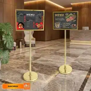 Bảng Chỉ Dẫn Sự Kiện & Thông Báo 2 Mặt Chân Đứng Inox Cho Khách Sạn, Nhà Hàng