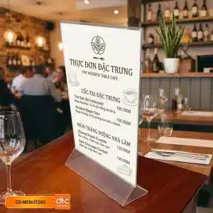 Ảnh sản phẩm bảng menu mica acrylic được dùng trong nhà hàng